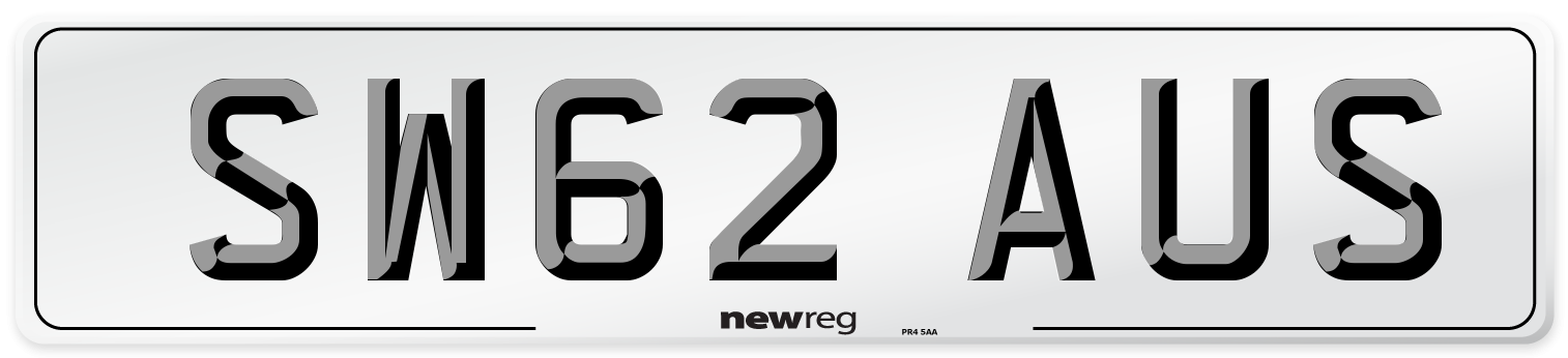 SW62 AUS Number Plate from New Reg